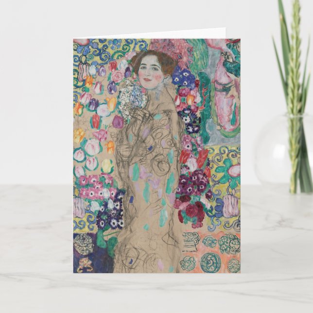 Tarjeta Retrato póstumo de Ria Munk por Gustav Klimt (Anverso)