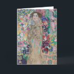 Tarjeta Retrato póstumo de Ria Munk por Gustav Klimt<br><div class="desc">Retrato póstumo de Ria Munk (1918) por Gustav Klimt es un retrato de arte fino de la época victoriana. La joven mujer en el retrato es Maria Munk que se suicidó el 28 de diciembre de 1911, después de que el escritor Hanns Heinz Ewers cancelara su compromiso. Mientras trabajaba en...</div>