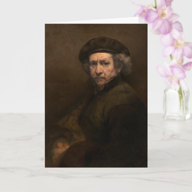 Tarjeta Retrato propio de Rembrandt: pintor holandés de la (Orquídea)