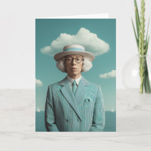Tarjeta Retrato Surreal De Caballeros De La Playa