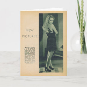 Tarjeta Retrato vintage de Jeanette Loff de 1930 con vesti