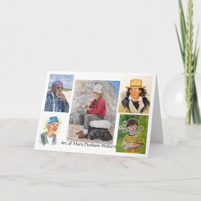Tarjeta Retratos Notecards de la acuarela (Anverso)