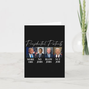 Tarjeta Retratos sobre Trump más empleos Obama no empleos