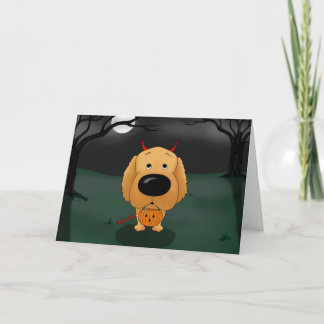 Tarjeta Retreiver de oro Halloween