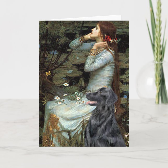 Tarjeta Retriever de pelo liso 1 - Ofelia (Anverso)