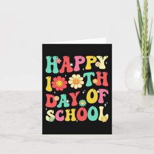 Tarjeta Retro 100 Días De Maestros Escolares Estudiantes 1