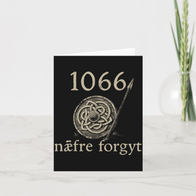 Tarjeta Retro 1066 Naefre Forgyt Never Forget Viking Engla (Anverso)