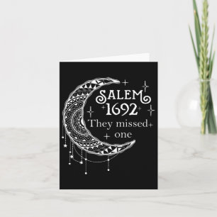Tarjeta Retro 1692 Se les escapó una bruja Salem 1692 Hall