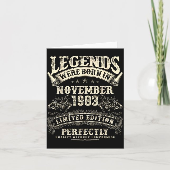Tarjeta Retro 42nd Birthday For Men 42 Year Old November 1 (Anverso)