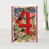 Tarjeta Retro 4 de Julio