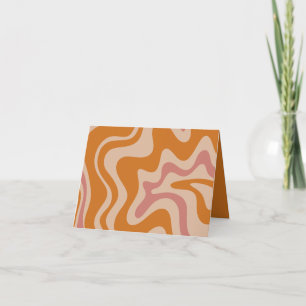 Tarjeta Retro 60 años 70 Psicodelic Swirls Naranja Pink