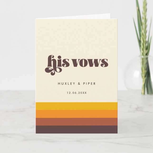 Tarjeta Retro 60 Viñeta a mediados de siglo promete boda (Anverso)