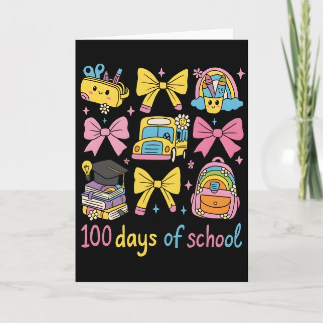 Tarjeta Retro 67 Days Of School Pastel Pencil Student (Anverso)