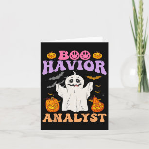Tarjeta Retro A Terapia Bc Halloween Ghost Boo Havior An