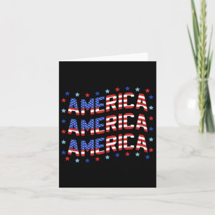 Tarjeta Retro América 4 De Julio Bandera Estadounidense Pa