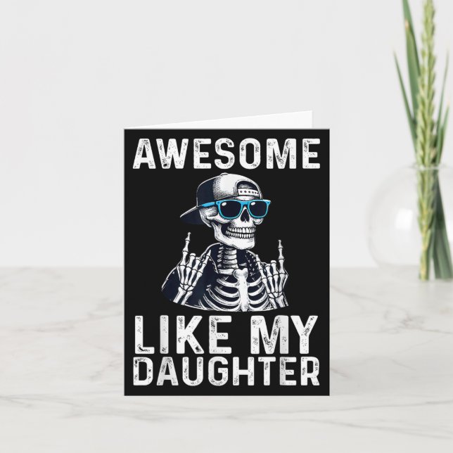 Tarjeta Retro Awesome Like My Daughter Funny Dad Parents D (Anverso)
