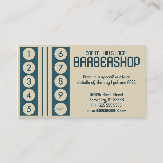 tarjeta retro barbershop punch (Anverso)