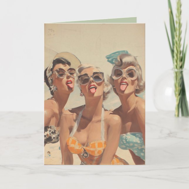 Tarjeta Retro Beach Pin-Up Vibes (Anverso)