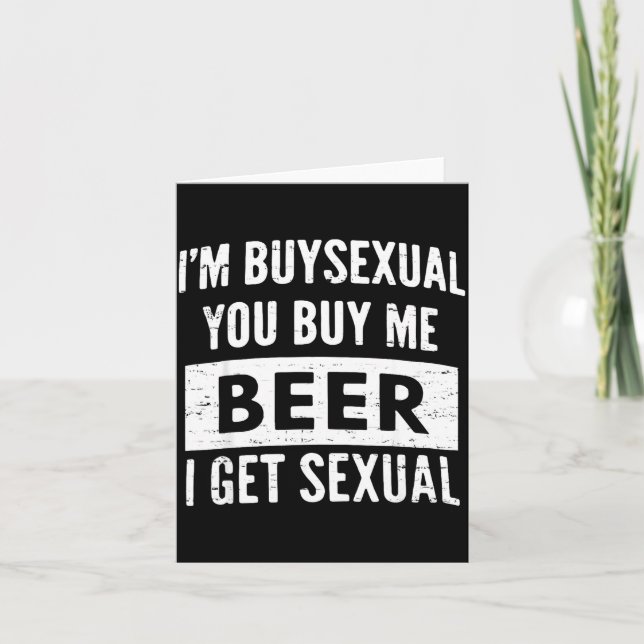 Tarjeta Retro Beer Funny I'm Buyual You Buy Me Beer I Get  (Anverso)