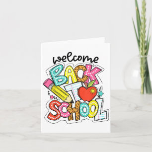 Tarjeta Retro Bienvenido de nuevo a la escuela Agradecimie
