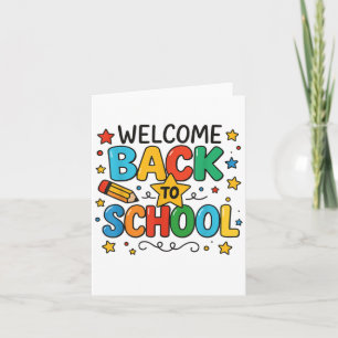 Tarjeta Retro Bienvenido De Vuelta A La Escuela Agradecimi