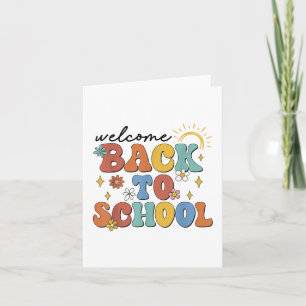 Tarjeta Retro Bienvenido de vuelta al colegio Agradecimien