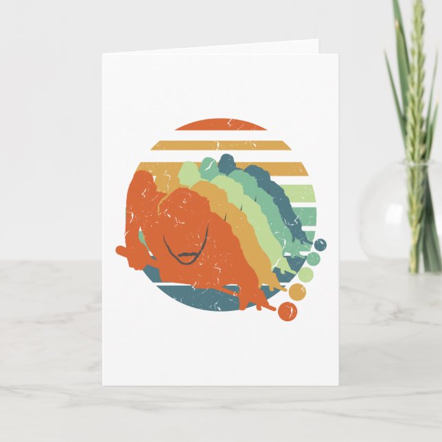 Tarjeta Retro Billiard Player, Billiard Game Sports Fan (Anverso)