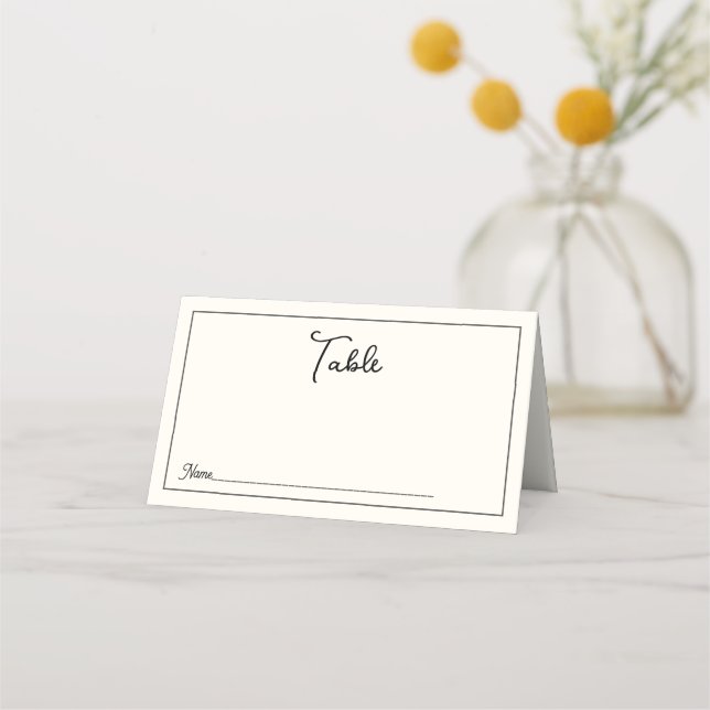 Tarjeta Retro Black White Boda Place (Anverso)