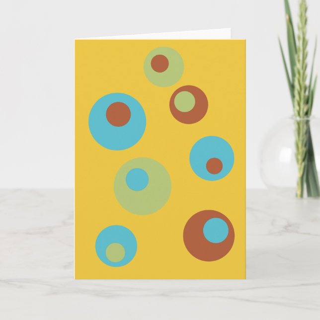 Tarjeta Retro Blank Folded Greeting Card (Anverso)