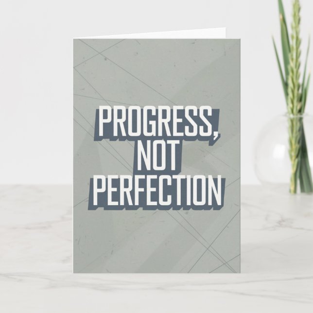 Tarjeta Retro Block Letter "Progress Not Perfection" card (Anverso)