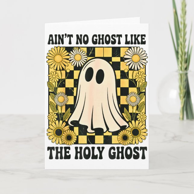 Tarjeta Retro Boho No Hay Fantasma Como El Espíritu Santo, (Anverso)