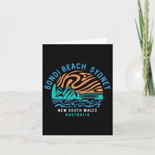 Tarjeta Retro Bondi Beach Sydney Australia Surfer