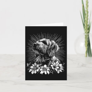 Tarjeta Retro Briard Dog Lover Tattoo Style