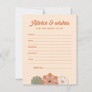 Tarjeta Retro Bridal Shower Admite y Deseos
