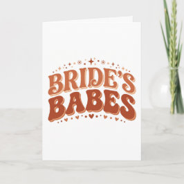 Tarjeta Retro Bride's Babes Terracotta Despedida de Solter