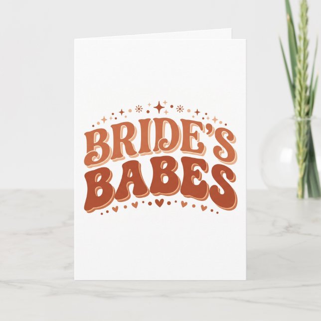 Tarjeta Retro Bride's Babes Terracotta Despedida de Solter (Anverso)
