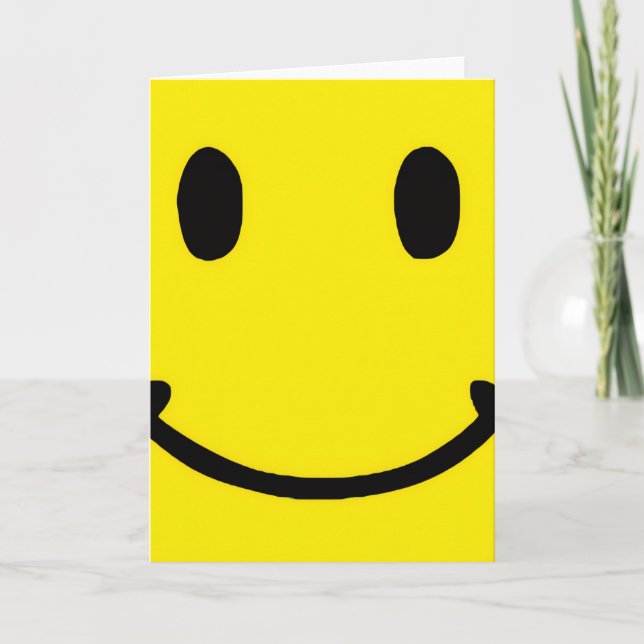 Tarjeta Retro Bright Big Yellow Smile Face (Anverso)