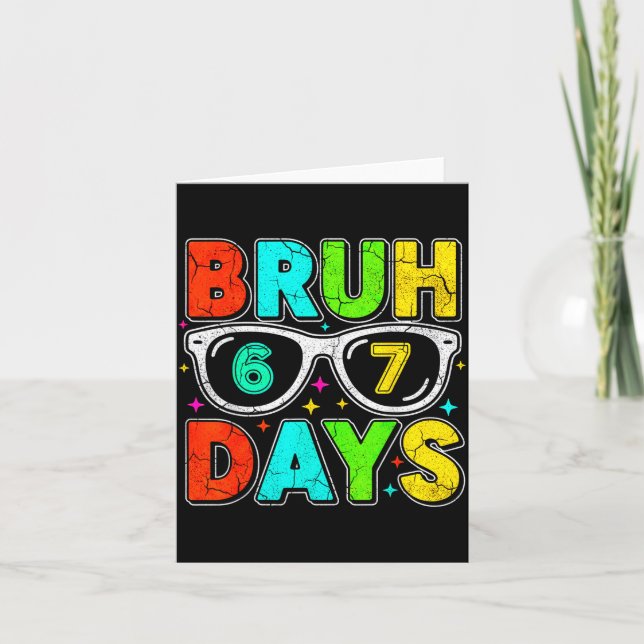 Tarjeta Retro Bruh 67 Days School Humor Cool Boy Sungles  (Anverso)