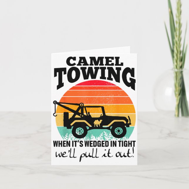 Tarjeta Retro Camel Towing Sarcastic Quotes Life Without M (Anverso)
