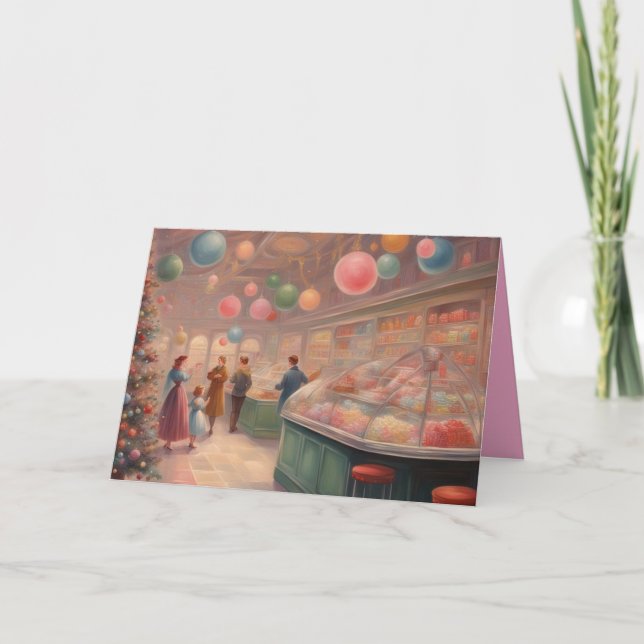 Tarjeta Retro Candy Sore during the  Christmas holidays (Anverso)