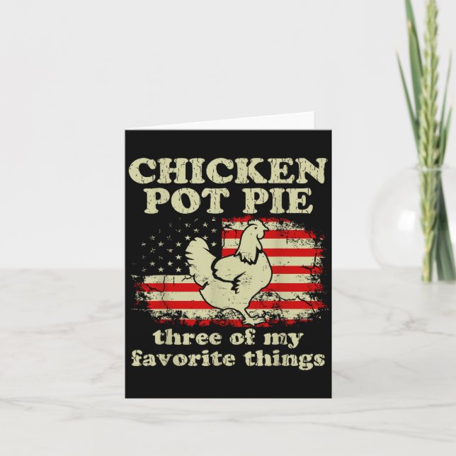 Tarjeta Retro Chicken T E Three Of My Favorite Things Funn (Anverso)