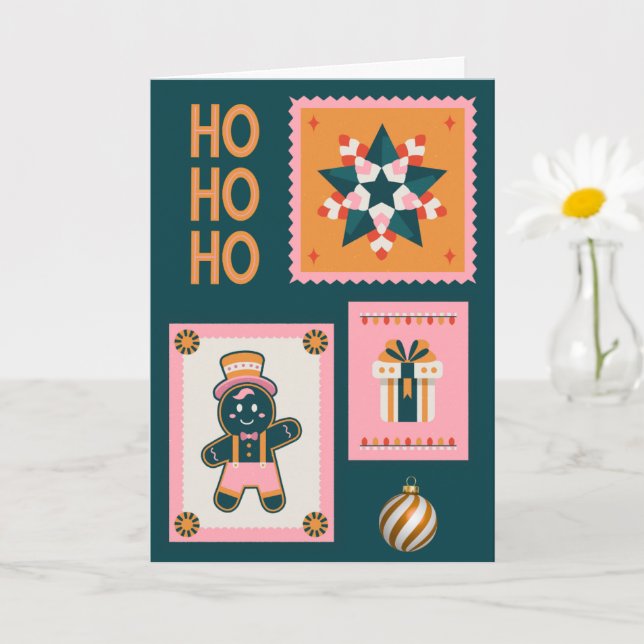 Tarjeta Retro Christmas Cheer Card – Gingerbread Man, Cand (Planta pequeña)