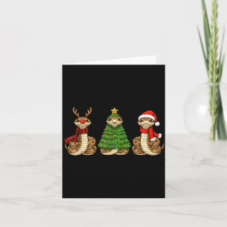 Tarjeta Retro Christmas Hognose Snake Santa Reindeer