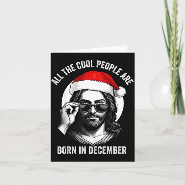 Tarjeta Retro Cool People Are Born In December Christian C (Anverso)