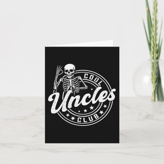 Tarjeta Retro Cool Uncles Club Funny New Uncle Men Skeleto (Anverso)