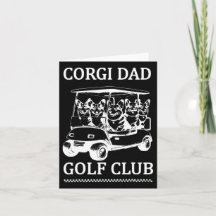 Tarjeta Retro Corgi Papá Palo de Golf Perro Divertido Golf