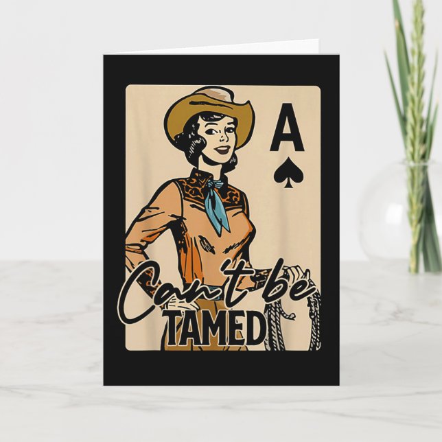 Tarjeta Retro Cowgirl Card Can't Be Tamed Western Country  (Anverso)