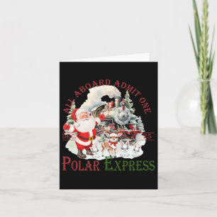 Tarjeta Retro Cree Tren Polo Norte Polar Express Todo A