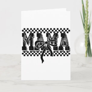 Tarjeta Retro Cuadrada Mamá Coquette Lazo Mamá Floral Poli