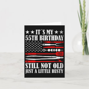 Tarjeta Retro cumple 55 años Vieja Bandera de Ee.Uu. 5 año